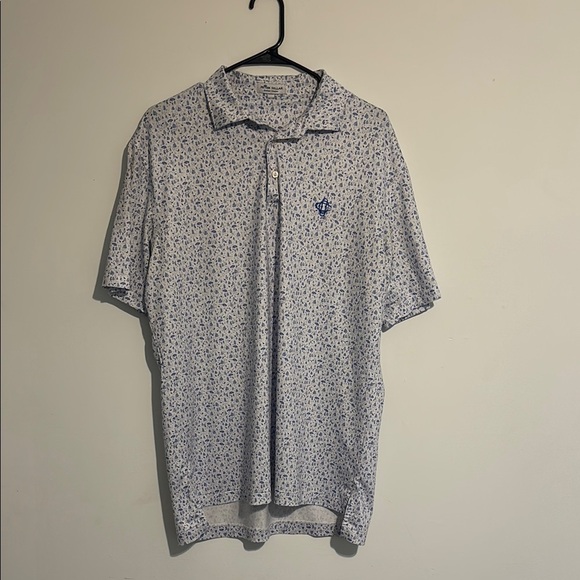 Peter Millar Blue Patterned Polo Shirt - Picture 1 of 3